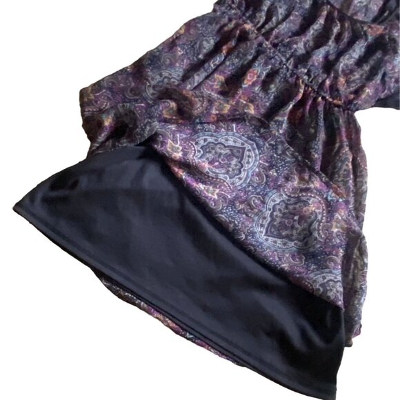 Xhilaration Womens Paisley Mini Dress-Black/Multicolor-Size Small-GUC - Picture 7 of 12